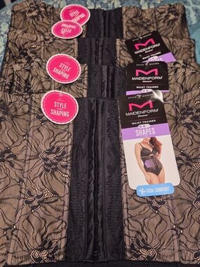 New Maidenform Black Lace Waist Trainer